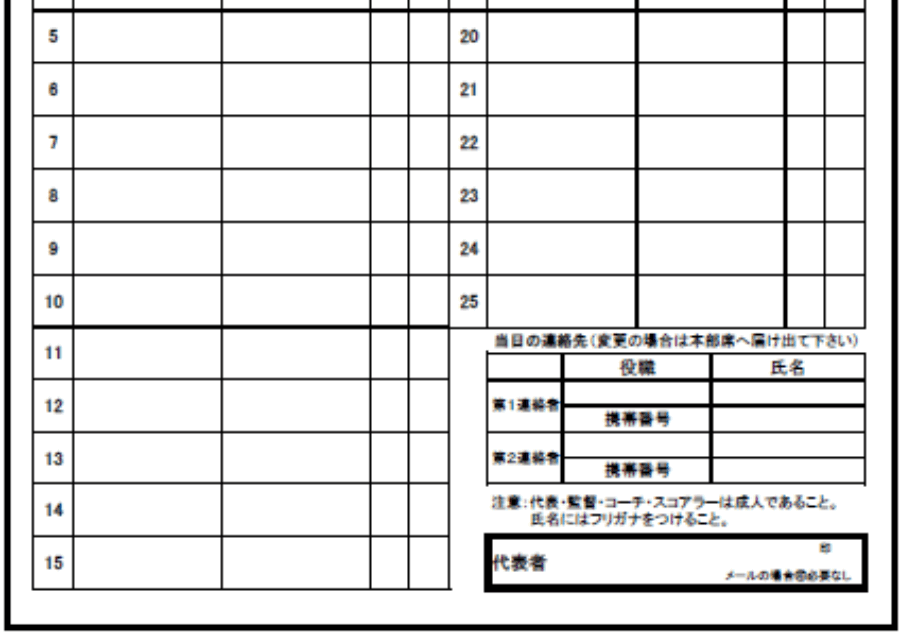 大会登録指導者・選手名簿（レギュラー）.xls